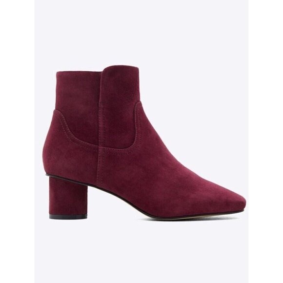 NEW DRAPER JAMES BETHANY BURGUNDY SUEDED LEATHER BOOTIES SZ 7.5 - Picture 1 of 9